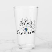 Verre Islas Canarias, Îles Canaries Drapeau Coeur (Devant)