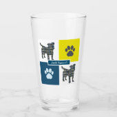 Verre Jack Russell Terrier Silhouette Chien et Paw Grill (Devant)