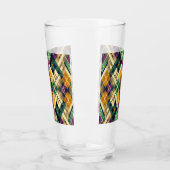 Verre Jacquard Mardi Gras jaune violet vert (Gauche)