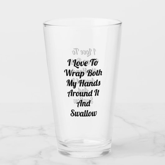 Verre J'adore envelopper mes deux mains autour et avaler (Devant)