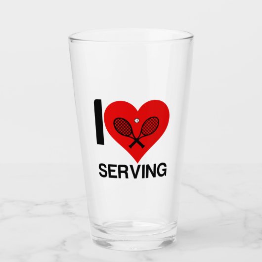 VERRE J'ADORE LE TENNIS SERVIR (Devant)