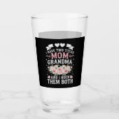 Verre J'Ai Deux Titres Maman Et Grand-Mère Mignonne Fête (Devant)