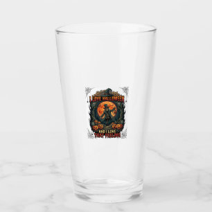 Verre J'aime Halloween Squelette Épouvantail Pleine Lune