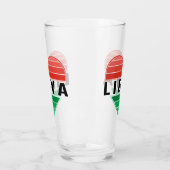 Verre J'aime la Libye, le coeur libyen (Gauche)