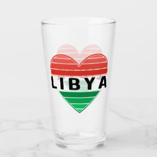 Verre J'aime la Libye, le coeur libyen