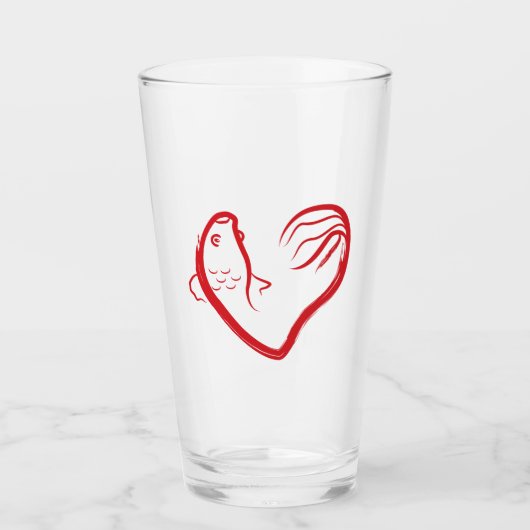 Verre J'aime le poisson (Devant)