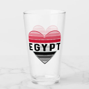 Verre J'aime l'Egypte, le coeur égyptien