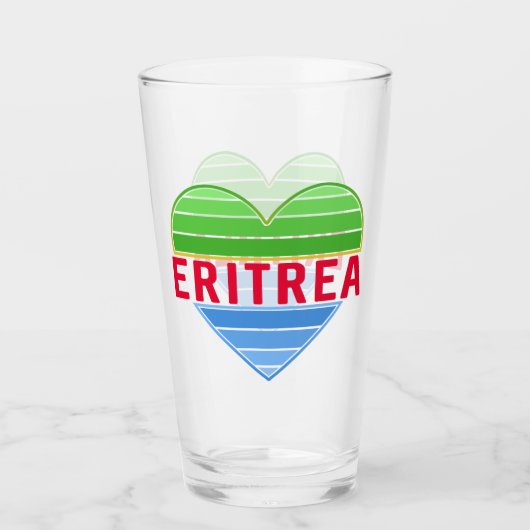 Verre J'aime l'Erythrée, coeur érythréen (Devant)