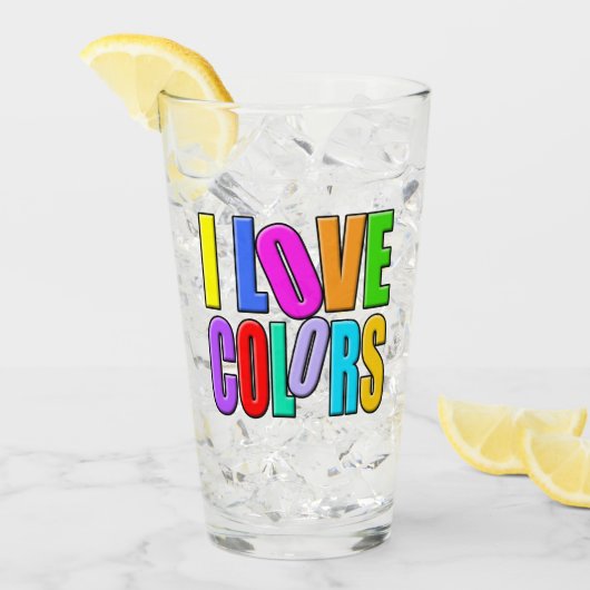 Verre J'aime les couleurs (Devant glace)