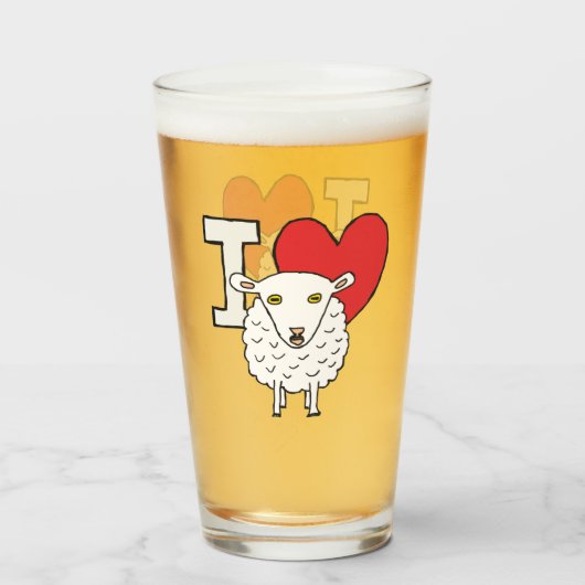Verre J'aime les moutons (Devant (rempli))