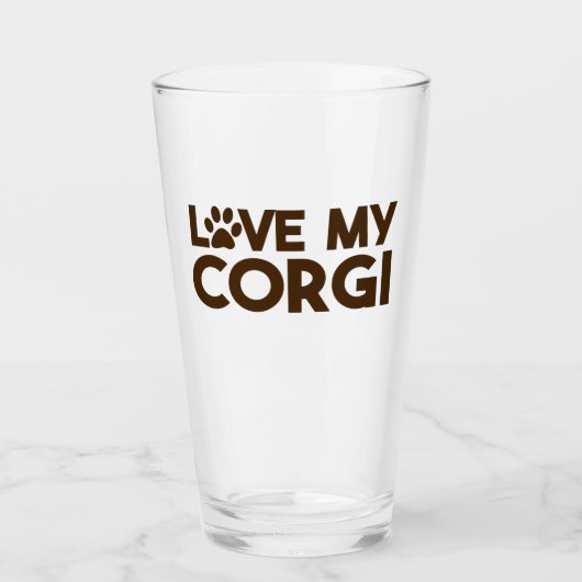 VERRE J'AIME MA PAW CORGI (Devant)