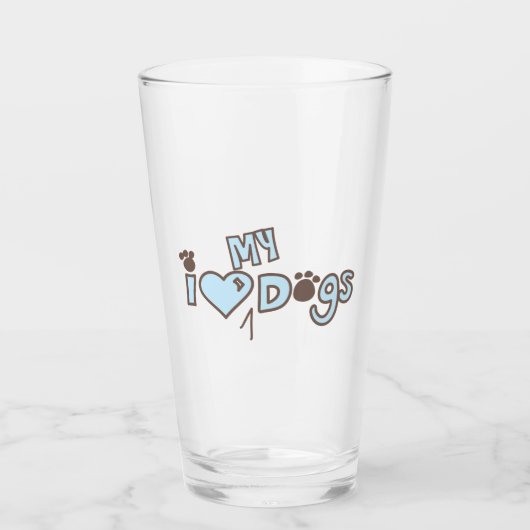 Verre J'aime mes chiens (Devant)