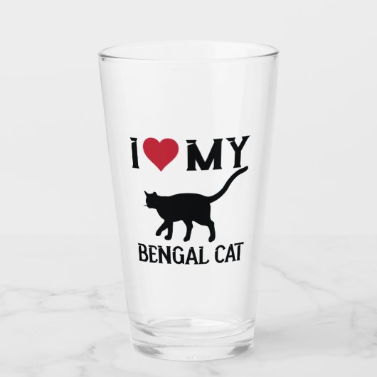 Verre J'Aime Mon Chat Du Bengale (Devant)