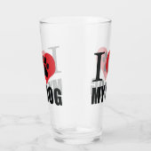 Verre J'aime mon chien jeter l'oreiller (Droite)