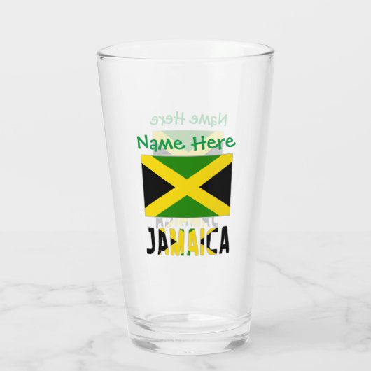 Verre Jamaïque Drapeau vert Personnalisation Boisson (Dos)
