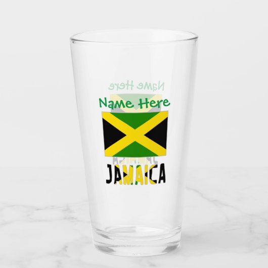 Verre Jamaïque Drapeau vert Personnalisation Boisson (Devant)