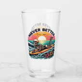 Verre Jamais mieux - Skeleton Surfing Sunset Wave Design (Devant)
