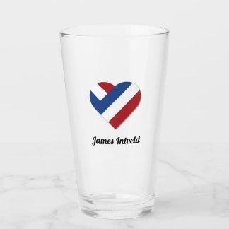 Verre James Intveld avec le drapeau du cœur des Pays-Bas