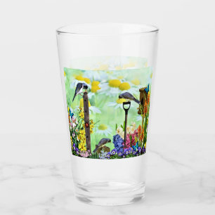 Verre Jardin aux fleurs Birdhouse