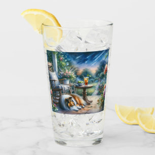 Verre Jardin étoilé sous le porche de la maison Sheltie