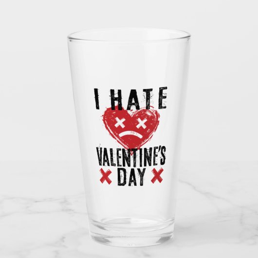 Verre Je déteste la Saint Valentin (Devant)