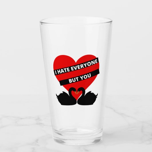 Verre Je Déteste Tout Le Monde, Mais Toi, Noir (Devant)