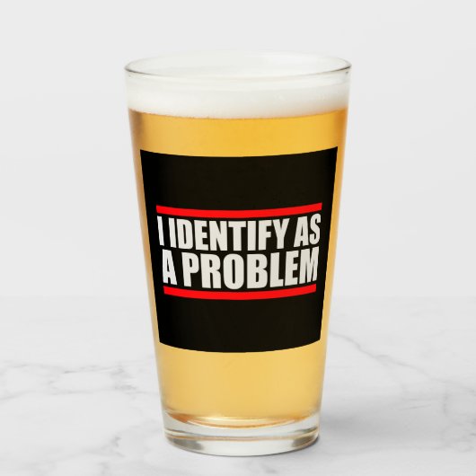 Verre Je m'identifie comme une déclaration de problème S (Devant (rempli))