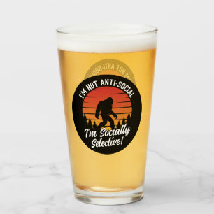 Verre Je ne suis pas anti-social Noir noir