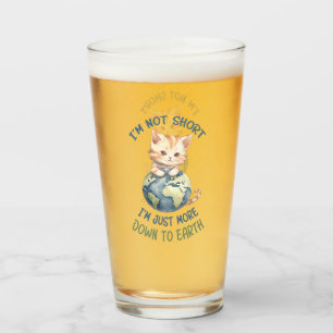 Verre Je ne suis pas court, juste à terre - Chat mignon