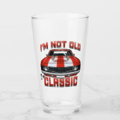 Verre Je ne suis pas vieux Je suis classique - Retro Red (Devant)