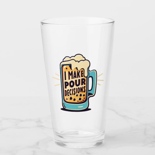 Verre Je prends des décisions pour bière (Devant)
