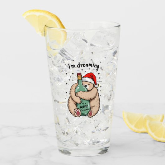 Verre Je rêve d'un Noël de vin (Devant glace)