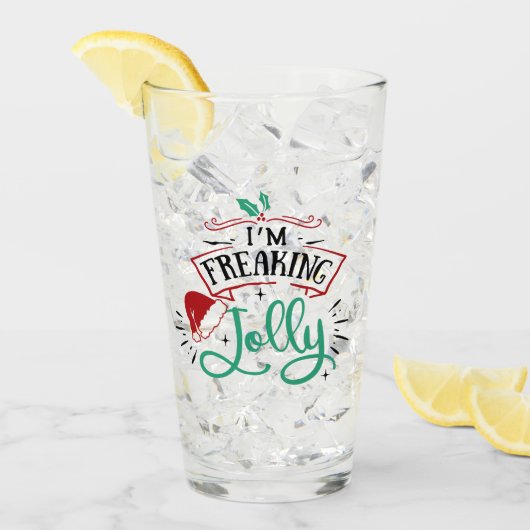 Verre Je suis Freaking Jolly | Funny Festif Snark de Noë (Devant glace)