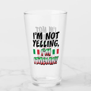 Verre Je suis ne hurlant pas moi suis drôle italien