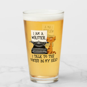 Verre Je suis un écrivain que je parle aux voix dans ma