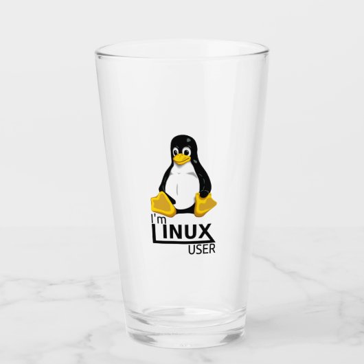 Verre Je suis un utilisateur Linux (Devant)