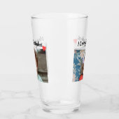 Verre Je t'aime avec des photos et des noms (Gauche)