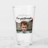 Verre Je t'aime avec des photos et des noms (Devant)