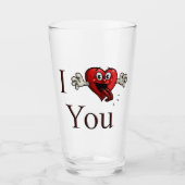 Verre Je t'aime cœur idiot (Devant)