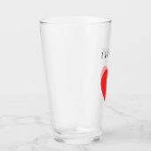 Verre Je t'aime Saint Valentin Coeur rouge (Droite)