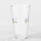 Verre Je t'aime. Texte drôle de gradient (Gauche)