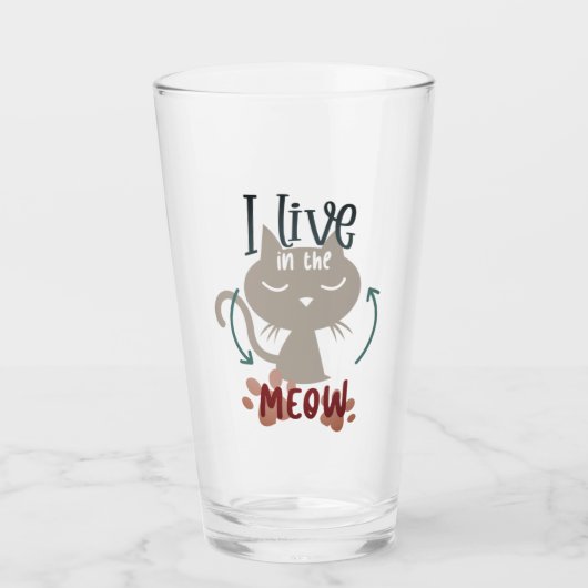 Verre Je vis dans le miaou (Devant)