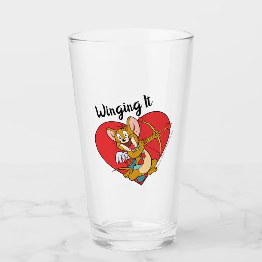 Verre Jerry Mouse habillée en Valentine Cupide (Devant)