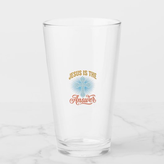 Verre Jésus Est la Réponse Croix Chrétienne Conception V (Devant)