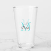 Verre jeté simple minimal ajouter nom monogramme rose ro (Dos)