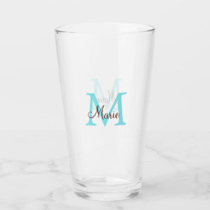 Verre jeté simple minimal ajouter nom monogramme rose ro