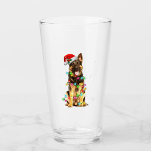 Verre Jeu de Noël de l'arbre de berger allemand