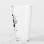 Verre Johann Sebastian Bach Portrait et buste avec notes (Gauche)