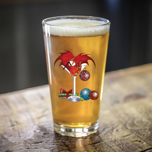 Verre Joie de Noël Fête Rouge Cocktail Dragon de Fête