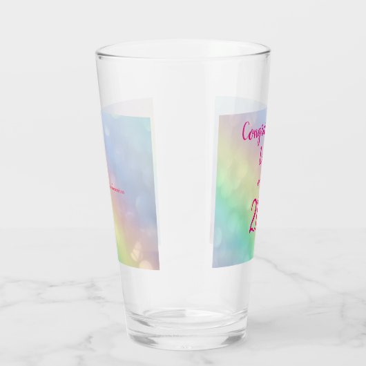 Verre Joli 21ème anniversaire personnalisé Happy (Droite)